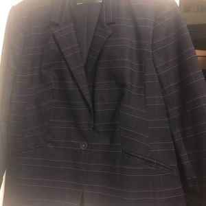The limited navy mini striped blazer xl